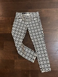 J. Crew Toothpick schwarz weiß geometrisch Jeans Skinny Hose Gr. 27 - Bild 1 von 6