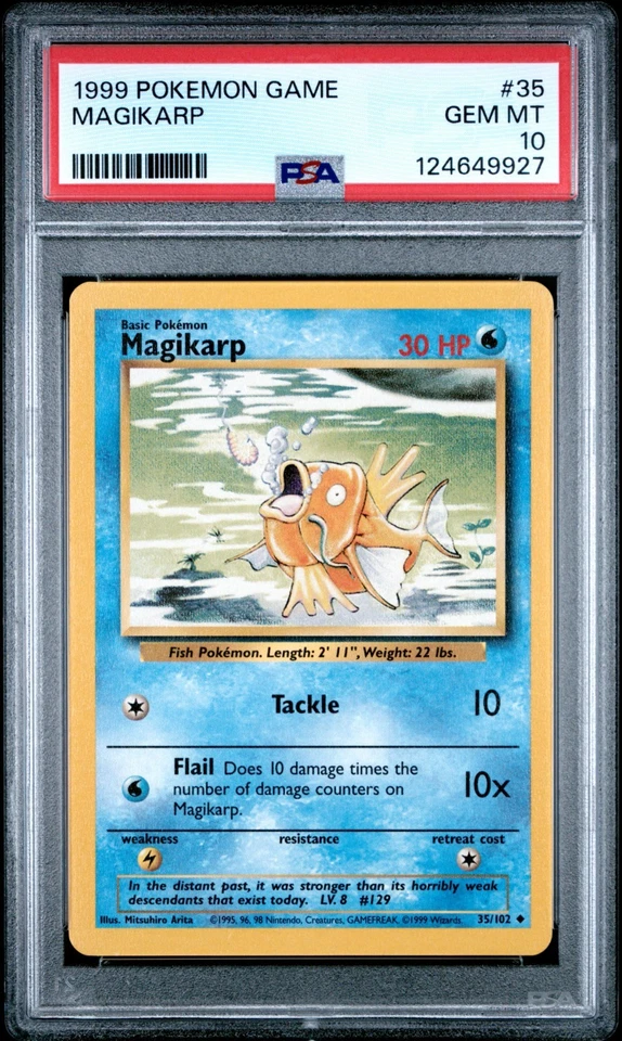 PSA 10 GEM MINT Magikarp 035/102 Base Set Regular - Image 1 of 2