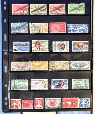 United States Daily Stamp Mix - Aviation Planes Aircraft Airmail Stamps - 1950s+ - Image 1 of 2