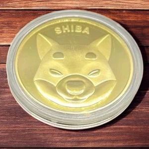 Shiba (SHIB) Souvenirmünze vergoldet Golfball Marker Poker Kartenschutz - Bild 1 von 6