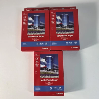 Lot Of 3 Canon 4x6 Matte Photo Paper 120 Sheets, 45lb MP-101 - Image 1 of 4