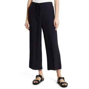 Pantaloni Theory larghi crop in twill lavato colore navy taglia 2 - Foto 1 di 6