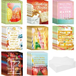 Affrolling 32 Pcs Assorted Religious Birthday Cards Christian Birthday Cards - Picture 1 of 6