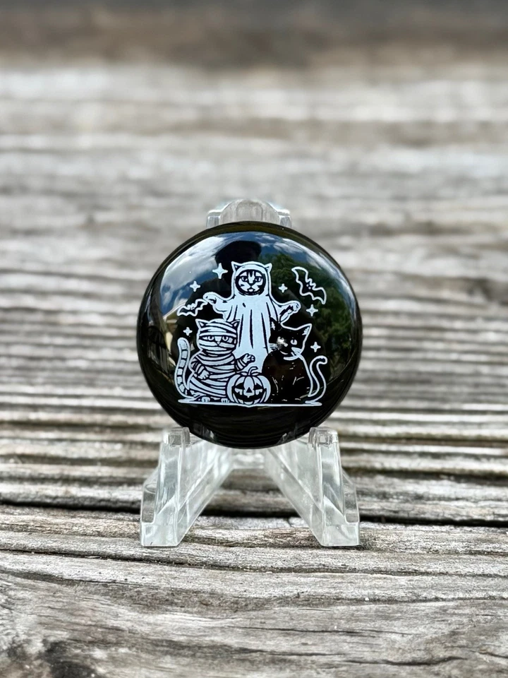 Cabochão de ônix para embrulho de joias e arame, cabochão de gato, cabochão de Halloween - Imagem 1 de 1