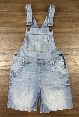 VTG Gap Women's Light Wash Distressed Raw Hem Denim Overalls Shortalls Size XS - Image 1 of 4