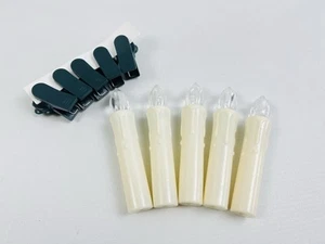 LED Ersatz Kerzen 5 Stück mit Halterung ca. 11cm lang in weiß - Bild 1 von 4