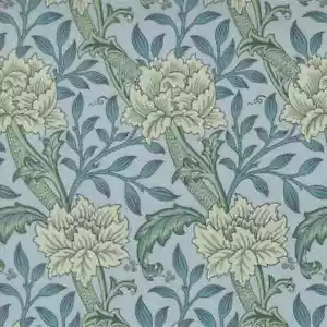 Large Floral, Greenery, Sky Blue, Morris Manor Sky, Moda, 8391-13 - Picture 1 of 2