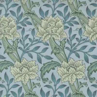 Large Floral, Greenery, Sky Blue, Morris Manor Sky, Moda, 8391-13 - Image 1 of 2