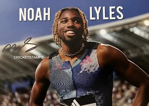 NOAH LYLES OLYMPICS 2024 GOLD MEDAL REPRINT SIGNED PHOTO SIZE 8"X11". #3 - Picture 1 of 1