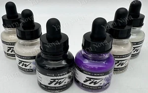 Juego de tintas acrílicas para artistas Daler Rowney FW - 6 colores brillantes - 6 tintas de 29,5 ml - Imagen 1 de 8