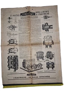 rare affiche de magasin MULTIMOTEUR  Electro-Mécaniques   1940  meccano trix - Picture 1 of 12