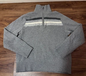 Banana Republic grau 1/4-Reißverschluss italienisches Garn Wollmischung Pullover Sweater Herren Small - Bild 1 von 7
