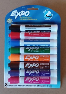 Expo Dry Erase Markers Chisel Tip Assorted Colors 8 Pack  Low Odor 8 Count - Picture 1 of 1