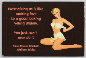 Wallace, ID Idaho Oasis Rooms Bordello Museum Postcard Sexy Pinup Girl Brothel - Picture 1 of 5