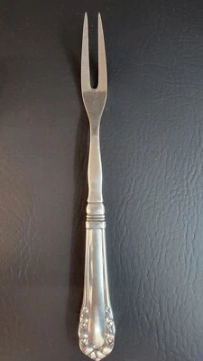 Tenedor de carne grande de plata Georg Jensen 2 dientes - Lirio del Valle plata de ley Foto 1 de 4