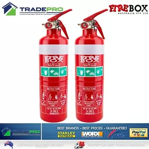 2x Fire Extinguishers 1kg ABE Dry Powder 1kg & Bracket Car Boat Home Aust Cert - Picture 1 of 6