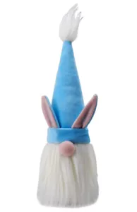 Spring Bunny Gnome Easter Farmhouse Rabbit Plush Decor Blue New - Picture 1 of 6