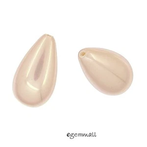 4 Pfirsich Rosa Muschel Perle Träne Tropfen Half Top Gebohrt Perlen 10x18mm #75135 - Bild 1 von 1