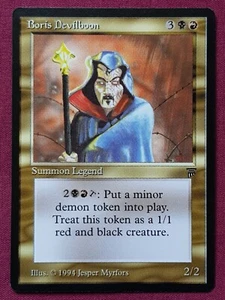 Magic The Gathering LEGENDS BORIS DEVILBOON black/red card MTG - Picture 1 of 2