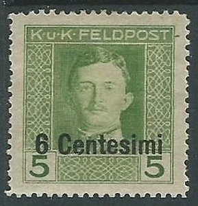 1918 OCCUPAZIONE AUSTRIACA EFFIGIE 6 CENT SU 5 H MH * - P1-6 - Picture 1 of 1