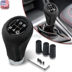 5 Speeds Car Universal Shifter Leather Gear Stick Head Shift Knob Manual Black - Bild 1 von 7