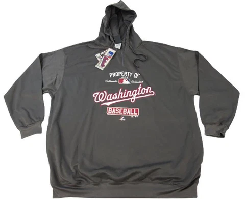 New Washington Nationals Mens Sizes 3XL-4XL-5XL-6XL-Tall Majestic 1/4 Zip Hoodie Cover