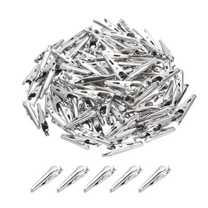 100Pcs Metal Alligator Clips 35mm Nickel Plated Spring Clamp Mini Clips - Picture 1 of 6