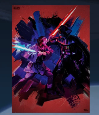 topps digital Star Wars brushstrokes red rare set with award - Image 1 of 2