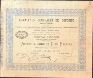RARE => ALMACENES GENERALES DE DEPOSITO (MADRID ESPAGNE) (A) - Foto 1 di 1
