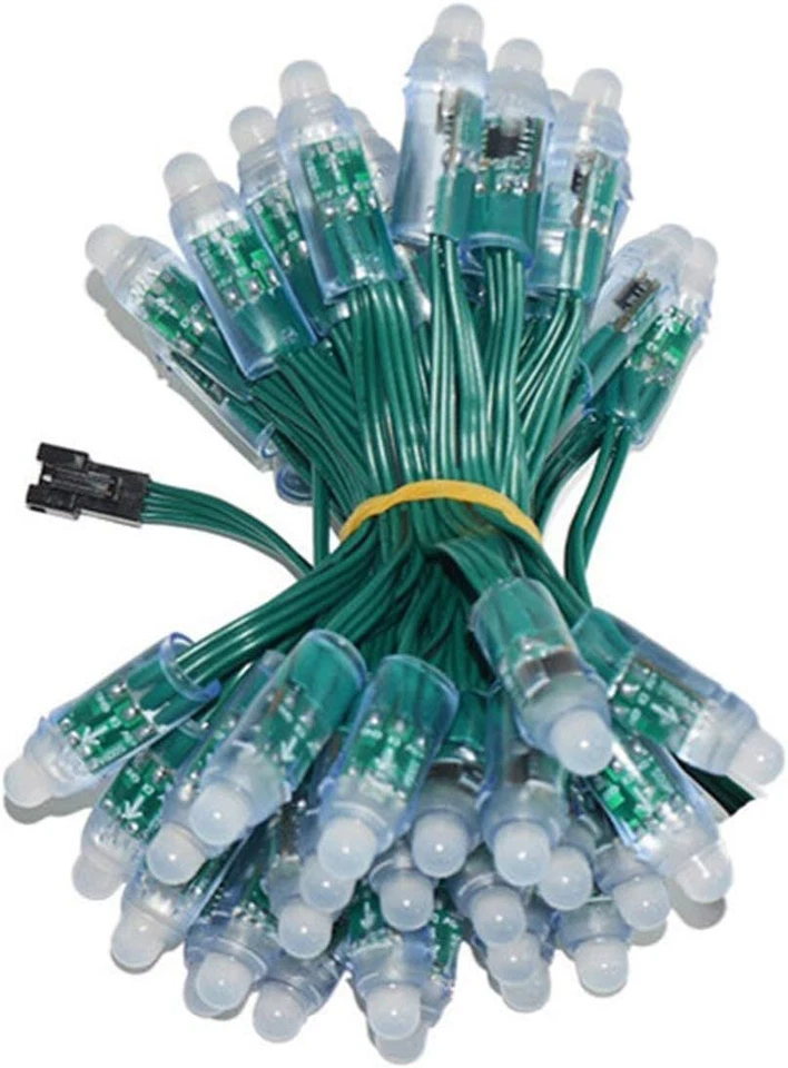 WESIRI WS2811 Diffused Digital RGB LED Pixel Lights Green Wire Individually DIY