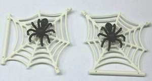 Lego® 2x weisses Spinnennetz mit 2 modernen schwarzen Spinnen - Picture 1 of 1