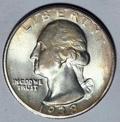 1938 S Washington Quarter, Choice BU Cover