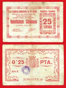 Billete local LA UNIÓN MURCIA 25 Centimos 1937 BC / F - Picture 1 of 1