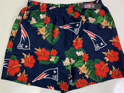 NFL Team Apparel Men's New England Patriots Floral Swim Trunks/Bottoms 2XL EUC - Image 1 of 4