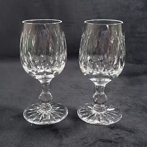 Webb Corbett Canterbury Port Wine Glass x2 Cut Crystal Arches & Thumbprint 11cm - Picture 1 of 7
