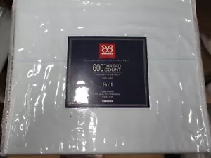 Bibb Home 600 Thread Count 4 Piece 100% Cotton Sheet Sets FULL SIZE LIGHT BLUE - Picture 1 of 2