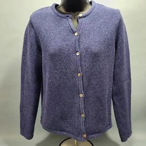 L.L. Cárdigan azul frijol suéter para mujer talla pequeña 100 % algodón - Imagen 1 de 5