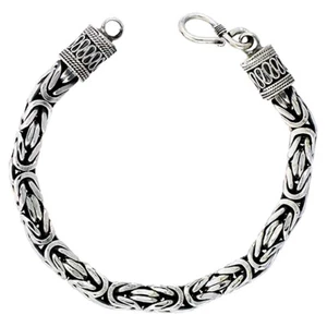 Sterling Silber quadratische byzantinische Armbänder 3 mm Antik Finish Nickelfrei 17 g - Bild 1 von 2