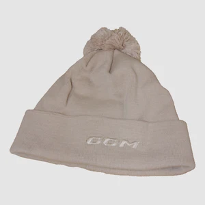 CCM HOCKEY SENIOR/ADULT Merino Wool Pom KNIT STOCKING CAP/HAT OSFM-Sand - Picture 1 of 3