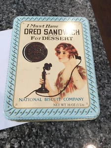 Lata Sandwich Oreo Nabisco 1986 de colección - Réplica de anuncio de 1918 - ¡Increíble estado! - Imagen 1 de 5