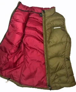 vtg ROSSIGNOL Alaska Goose Down Sz Small Puffer Vest Olive Green - Picture 1 of 14