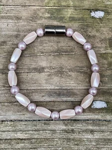 100% Magnetic Hematite Bracelet Anklet Necklace Lt Lavender - Picture 1 of 4