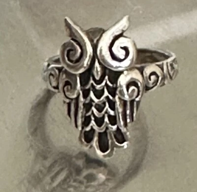 ANILLO BÚHO ESTERLINA TALLA 7,75 Foto 1 de 4