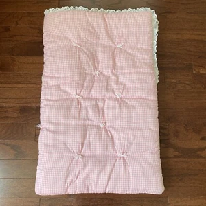 Vintage No Jo Pink Gingham Plaid Baby Sleeping Bag Doll Bedding 31” x20” - Picture 1 of 9