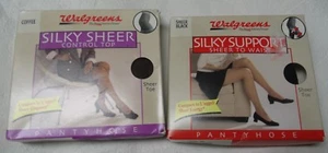 New 8 pr PANTYHOSE COFFEE,  SHEER BLACK, NAVY, BIEGE & NUDE  SHEER TOE SIZE B - Picture 1 of 10