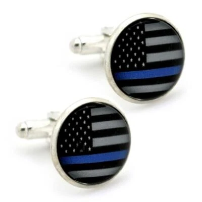 ТОНКИЕ ЗАПОНКИ С СИНЕЙ ЛИНИЕЙ поддержка полиции правоохранительных органов флаг США с подарочной сумкой - Изображение 1 из 3