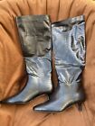 Ladies UK 5 / EU 38 black snake skin effect knee-high boots by NEXT *NEW+TAGS*