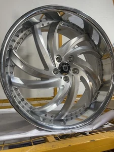 Silver Brushed Lexani Turbine 24x9 24x10 - Picture 1 of 1