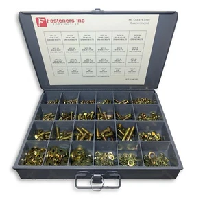 574PCS FINE THREAD Grade 8 Hex Bolts, Nuts & Washers Assortment Kit Yellow - Picture 1 of 18