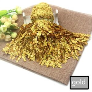 1m Sequin Tassel Trim Fringe 15CM DIY Latin Dance Costume Craft Gold Shiny Decor